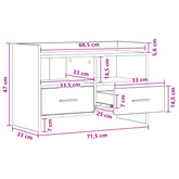Szafka pod telewizor 71,5 x 33 x 47 cm Czarny dąb