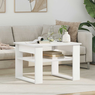Stolik kawowy Biały 64 x 54 x 44 cm Drewno inżynieryjne