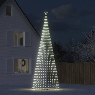 vidaXL Stożkowa choinka z lampek, 1544 zimnych białych LED, 500 cm