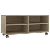 vidaXL Szafka pod TV, dąb sonoma, 90x35x35 cm, materiał drewnopochodny