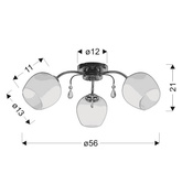 Zachera Lampa Sufitowa 3X40W E27 Biały
