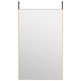vidaXL Lustro na drzwi, złote, 50x80 cm, szkło i aluminium