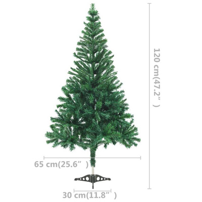 Sztuczna choinka z lampkami i bombkami, 120 cm, 230 gałązek vidaXL