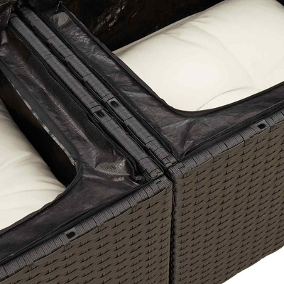 10-cz. zestaw wypoczynkowy do ogrodu, z poduszkami, czarny