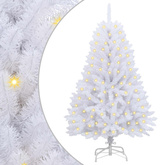 Sztuczna choinka z 150 diodami LED Biały 120 cm PVC i Metal
