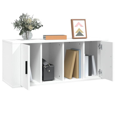 vidaXL Szafka pod TV, biała, 100x35x40 cm, materiał drewnopochodny