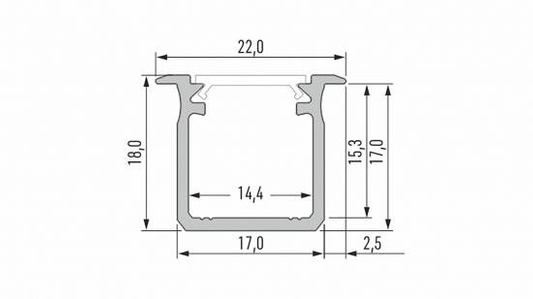 Profil LED LUMINES typ G srebrny anodowany 2,02 m