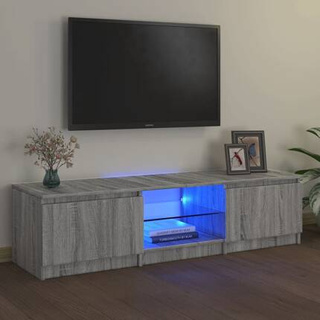 vidaXL Szafka pod TV, z LED, szary dąb sonoma, 140x40x35,5 cm