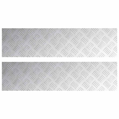 Stopień Prostokątny 2 pcs Srebrny 100 x 25 cm Aluminium