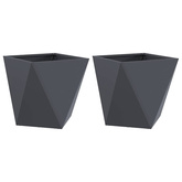 Donica 2 pcs Antracyt 50 x 50 x 50 cm Stal