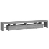 vidaXL Szafka pod TV z oświetleniem LED szary dąb sonoma 260x36,5x40cm