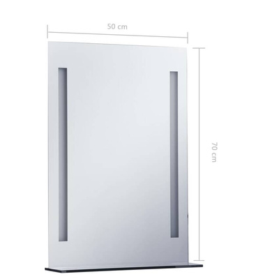 vidaXL Ścienne lustro łazienkowe z LED, z półką, 50 x 70 cm