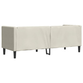 Sofa Chesterfield z wałkami, trzyosobowa, kremowa, aksamit