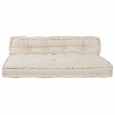 Poduszka do sofy paletowej 2 pcs kremowy 120 x 80 x 38 cm