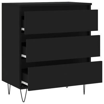 vidaXL Komoda, czarna, 60x35x70 cm, materiał drewnopochodny