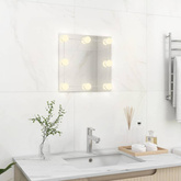 vidaXL Lustro ścienne z lampkami LED, kwadratowe, szklane model standard