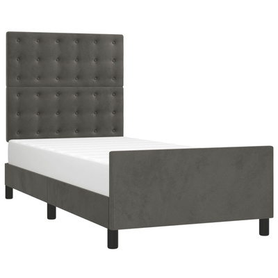 vidaXL Rama łóżka z zagłówkiem, ciemnoszara, 80x200 cm, aksamitem model standard