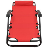 vidaXL Składane leżaki z podnóżkiem, 2 szt., stalowe, czerwone