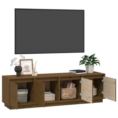 vidaXL Szafka pod TV, miodowy brąz, 156x37x45 cm, lite drewno sosnowe