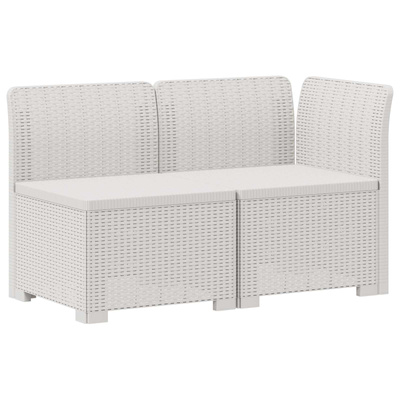 Sofa Ogrodowa 2-osobowa z Poduszkami w Wyglądzie Rattanowym