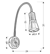 Lampa ścienna kinkiet E14 nikiel mat ARENA 91-94776