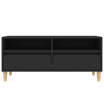 vidaXL Szafka pod TV, czarna, 100x34,5x44,5cm, materiał drewnopochodny
