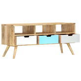 vidaXL Szafka pod TV, 110 x 35 x 48 cm, lite drewno mango