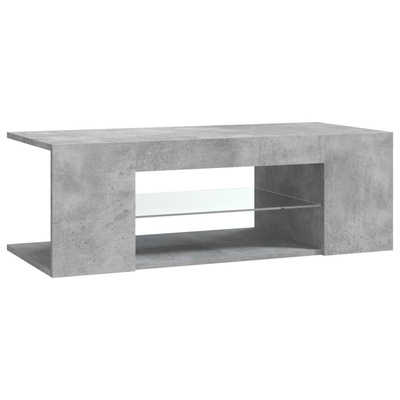 vidaXL Szafka pod TV z oświetleniem LED, szarość betonu, 90x39x30 cm