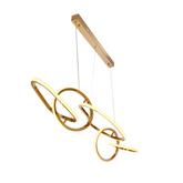 Lampa wisząca ANNELI elegancka  – złota nieregularna forma 125 cm – designerska lampa salonu i jadalni LED 3000K