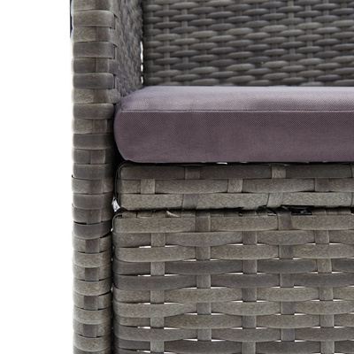 vidaXL Krzesła ogrodowe, 4 szt., rattan PE, szare