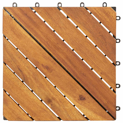 Płytka Tarasowa 10 pcs Brązowy 30 x 30 cm Drewno Akacjowe