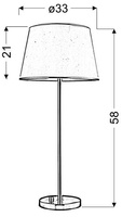 Lampka nocna Ibis klasyczna z abażurem srebrno-beżowa E14