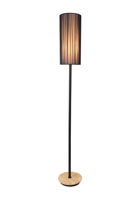 Lampa podłogowa czarna drewno Kioto Ledea 50601216