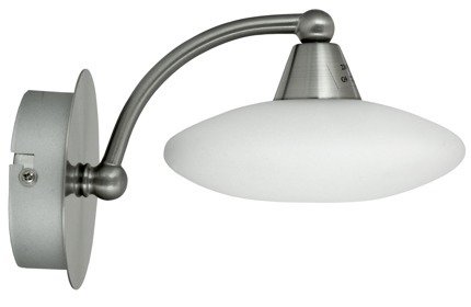 Lampa ścienna kinkiet 1X40W G9 satyna-nikiel+białe szkło ELISA 21-05857