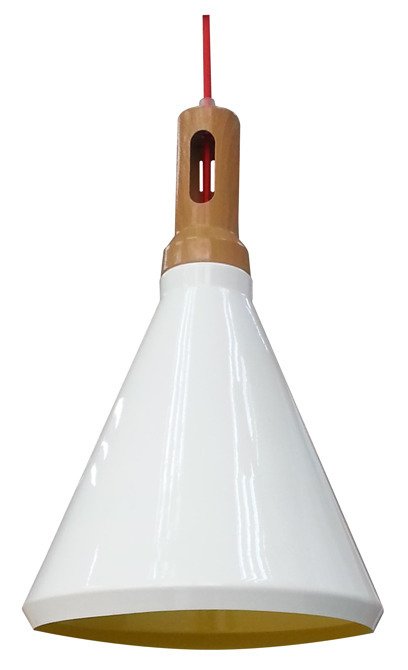 Lampa sufitowa wisząca candellux robinson 31-37695 e27 biały / wnętrze żółte