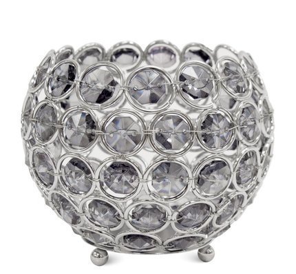 Świecznik srebrny metalowy szklane kryształki