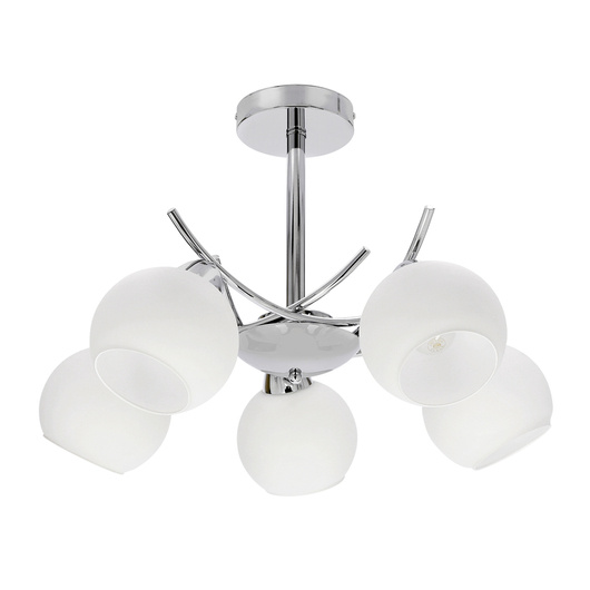 AMOS Lampa wiszaca chromowy 5x40W E27 klosz biały 35-34984