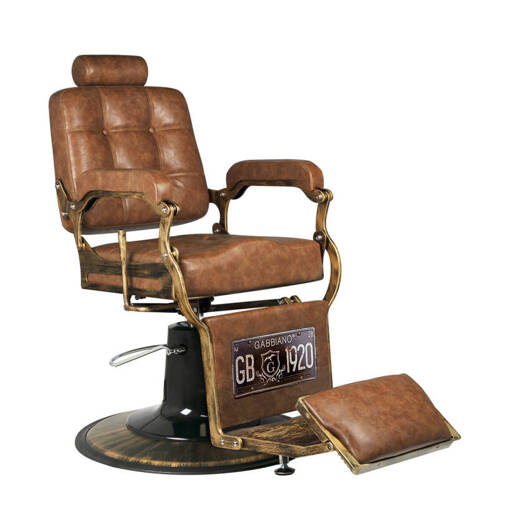 Gabbiano fotel barberski Boss Old Leather jasnobrązowy 126469