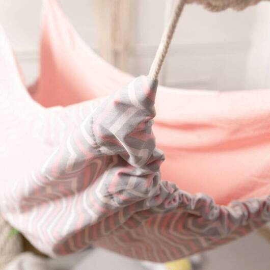 Hamak huśtawka bawełniany dla niemowlaka, różowy