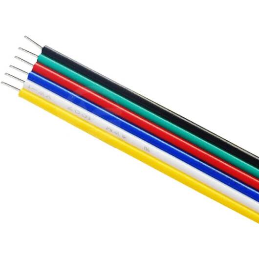 Kabel RGB+CCT 6-PIN przewód wstążk. linka AWG22 1m