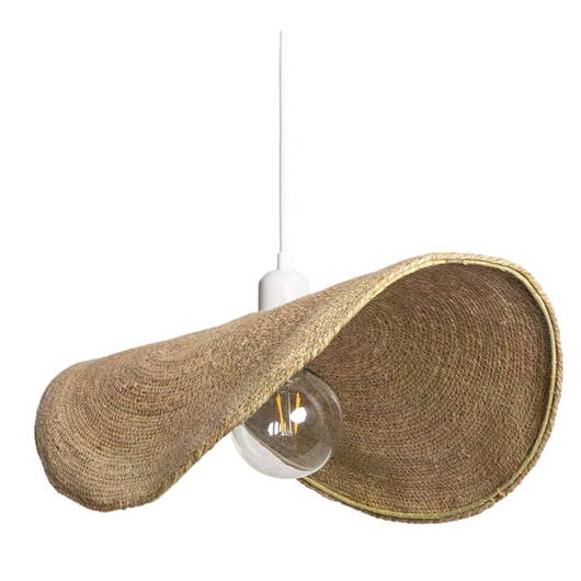 Lampa Wisząca Boho Kapelusz z Włókna Naturalnego Abruzzo Eleonora 50cm E27