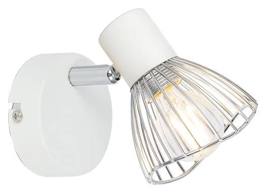 Lampa ścienna kinkiet 1X40W E14 biały/chrom FLY 91-61959