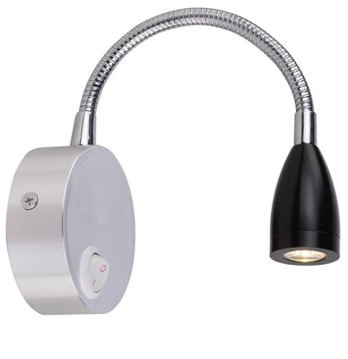Lampa ścienna kinkiet 3W LED chrom czarny DINO 21-43122