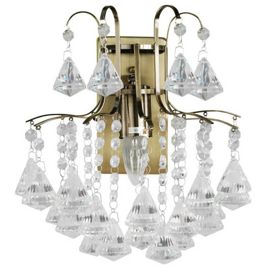 Lampa ścienna kinkiet kryształowy MONTE CARLO 1x60W E27 złoty