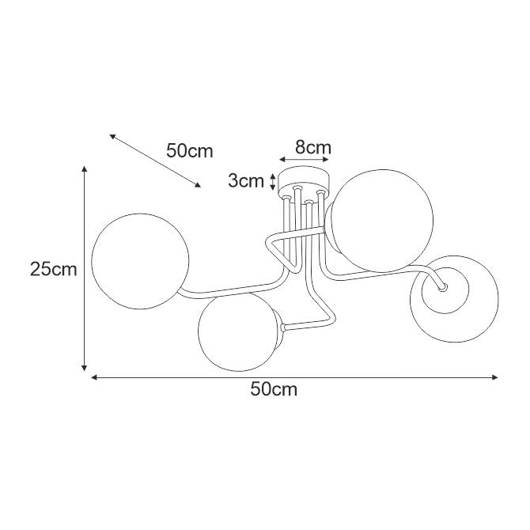 Lampa sufitowa K-4055 z serii BARI