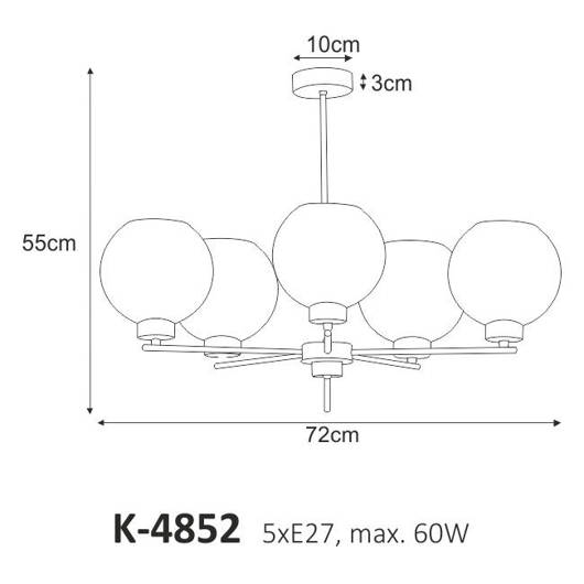 Lampa sufitowa K-4852 z serii ALDAR