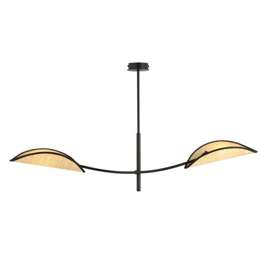 Lampa sufitowa  LOTUS 2 BLACK/RATTAN