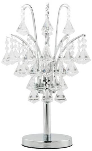 Lampka nocna biurkowa stołowa kryształowa MONTE CARLO 1 x60W E27 srebrny