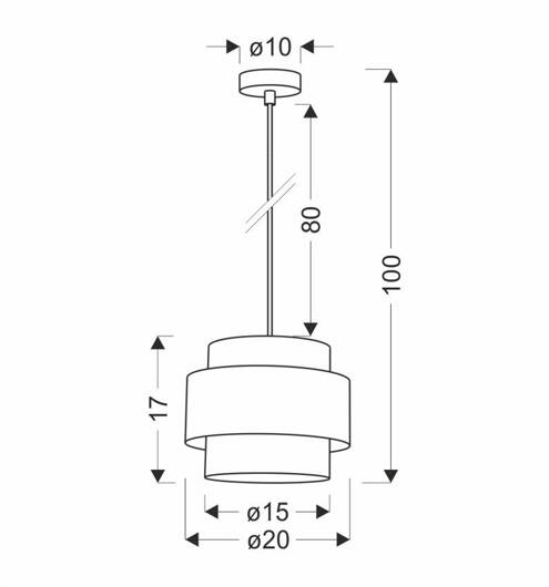 NUGET lampa wisząca biały 1x60W E27 abażur kremowy