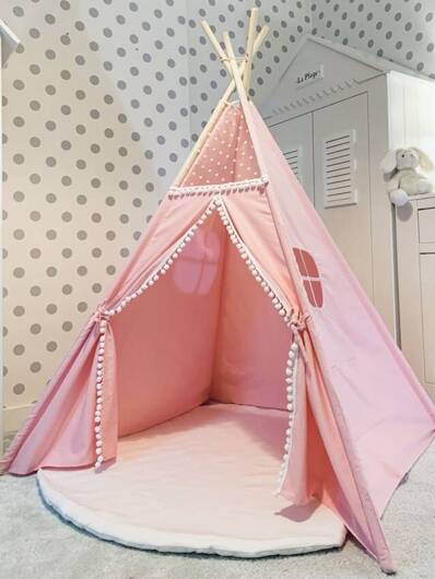 Namiot Tipi różowe do zabawy dla dziecka
